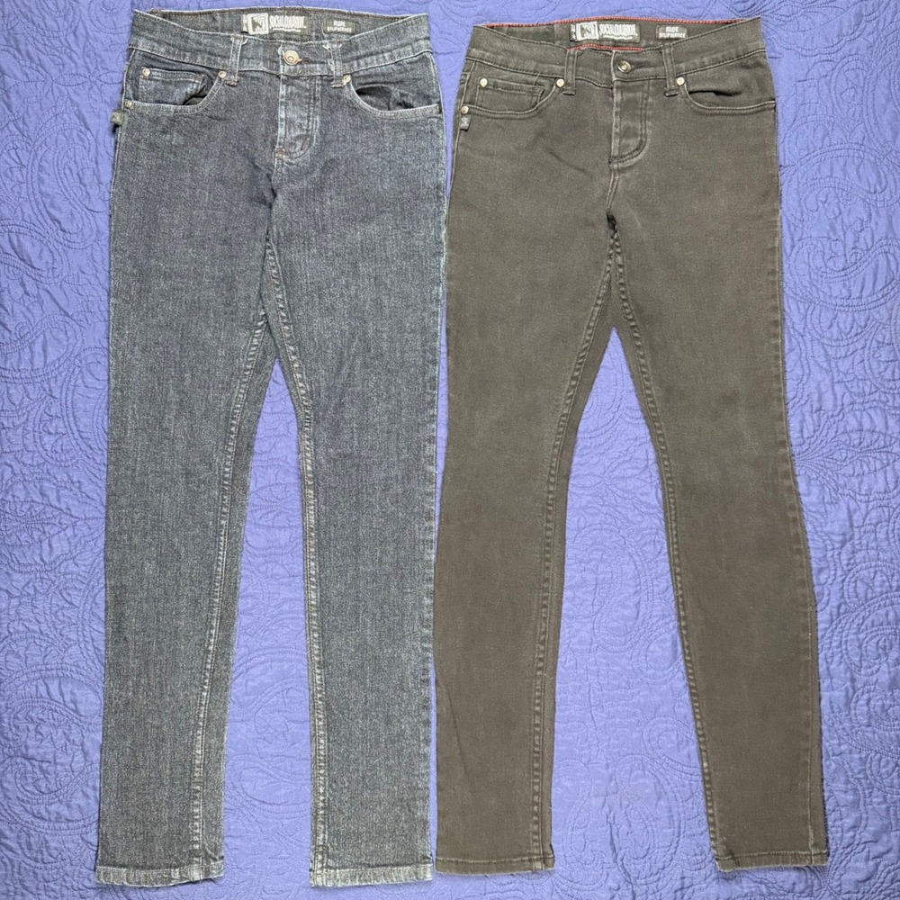 Social Collision Rude Lip Service Mens Skinny Jeans Bundle 28x31 Black Blue Emo